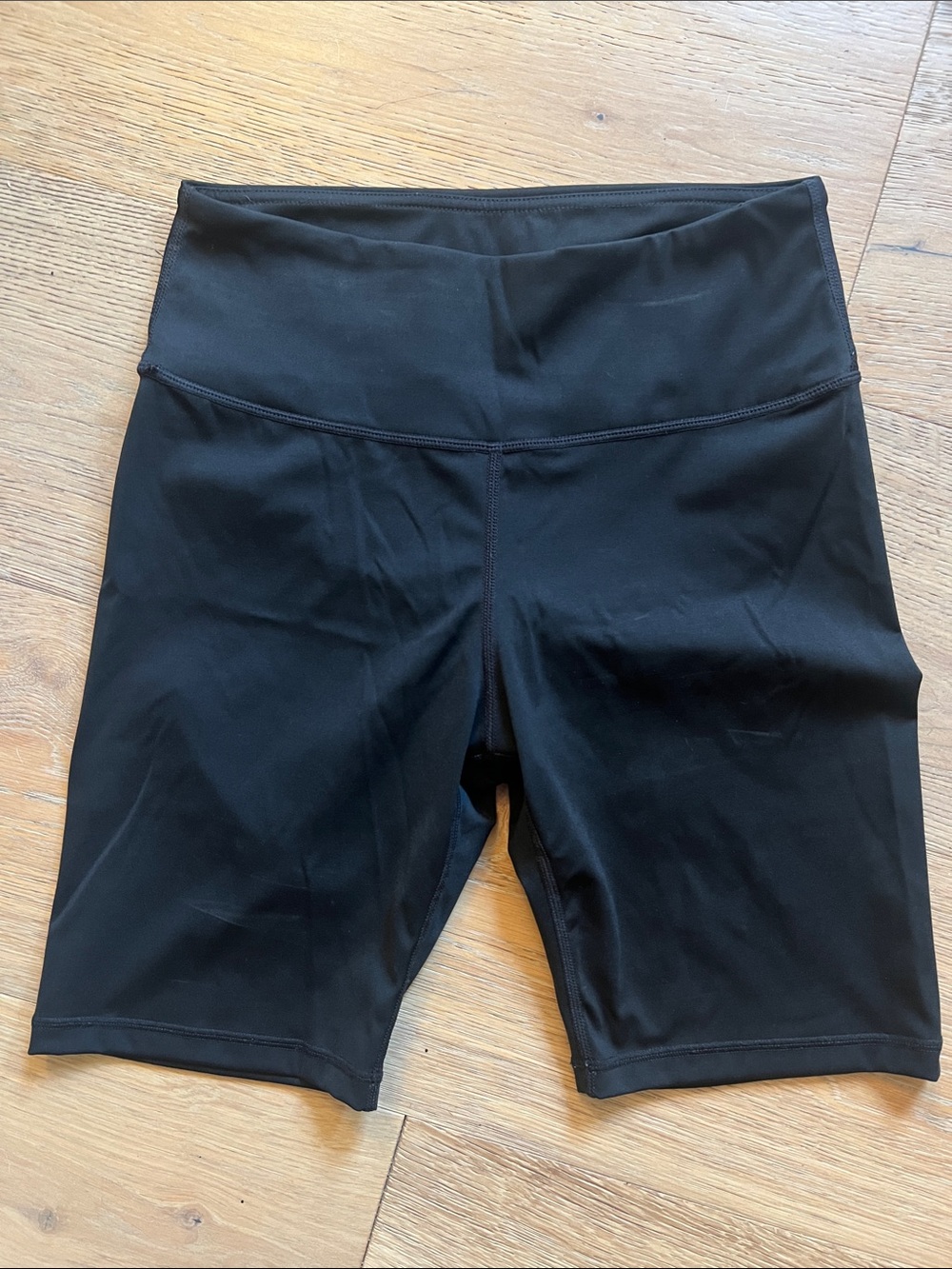 Yelete Black High-Waist Bike Shorts